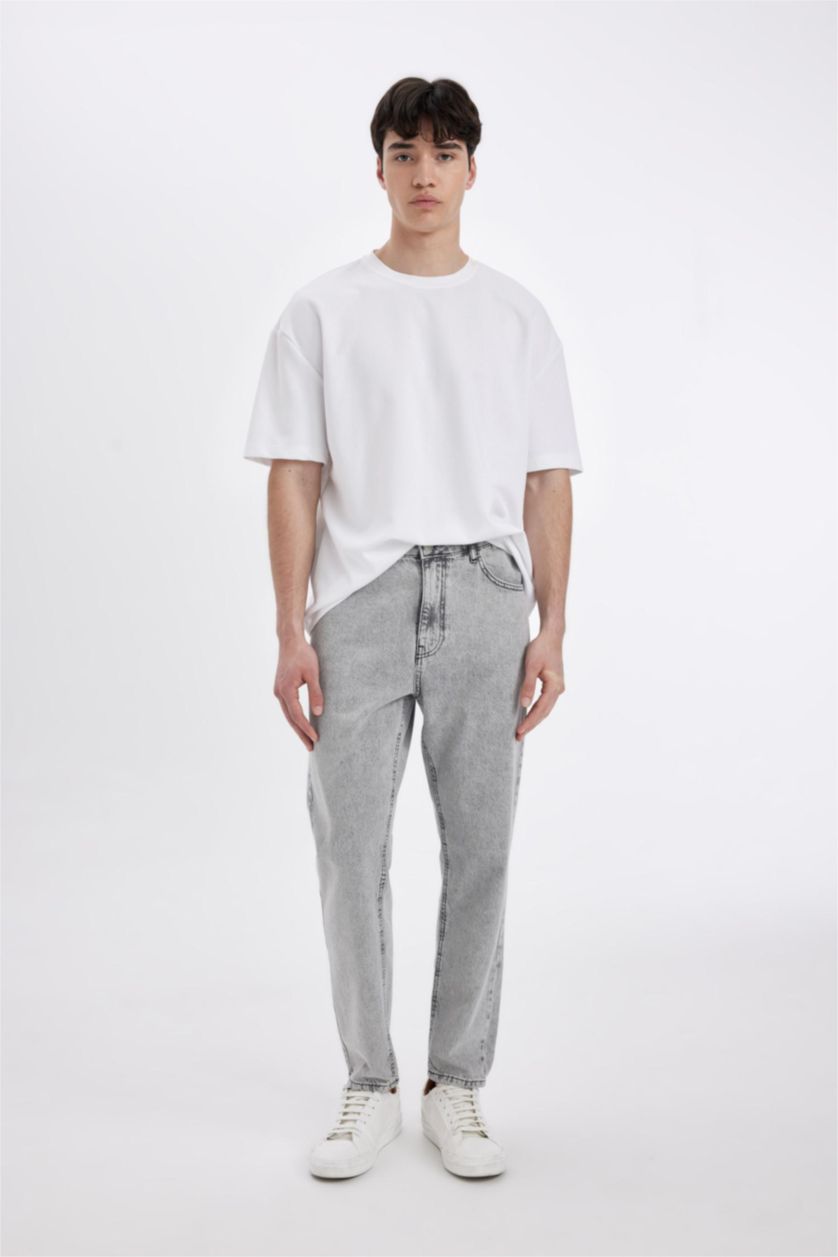 رجال رمادي فاتح 90’S Slim Fit Trousers