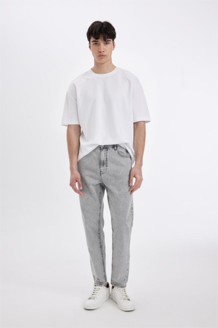 رجال رمادي فاتح 90’S Slim Fit Trousers