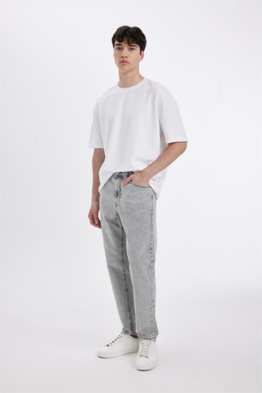 رجال رمادي فاتح 90’S Slim Fit Trousers
