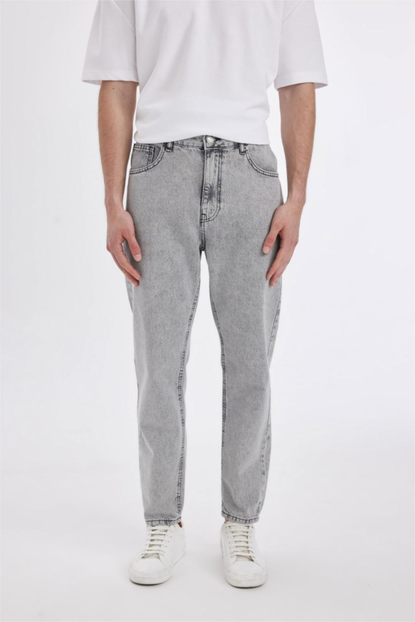 رجال رمادي فاتح 90’S Slim Fit Trousers