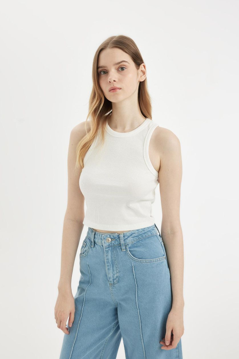 نساء اوف وايت طقم 2 ديباردور مضلع برقبة مستديرة قصة سليم