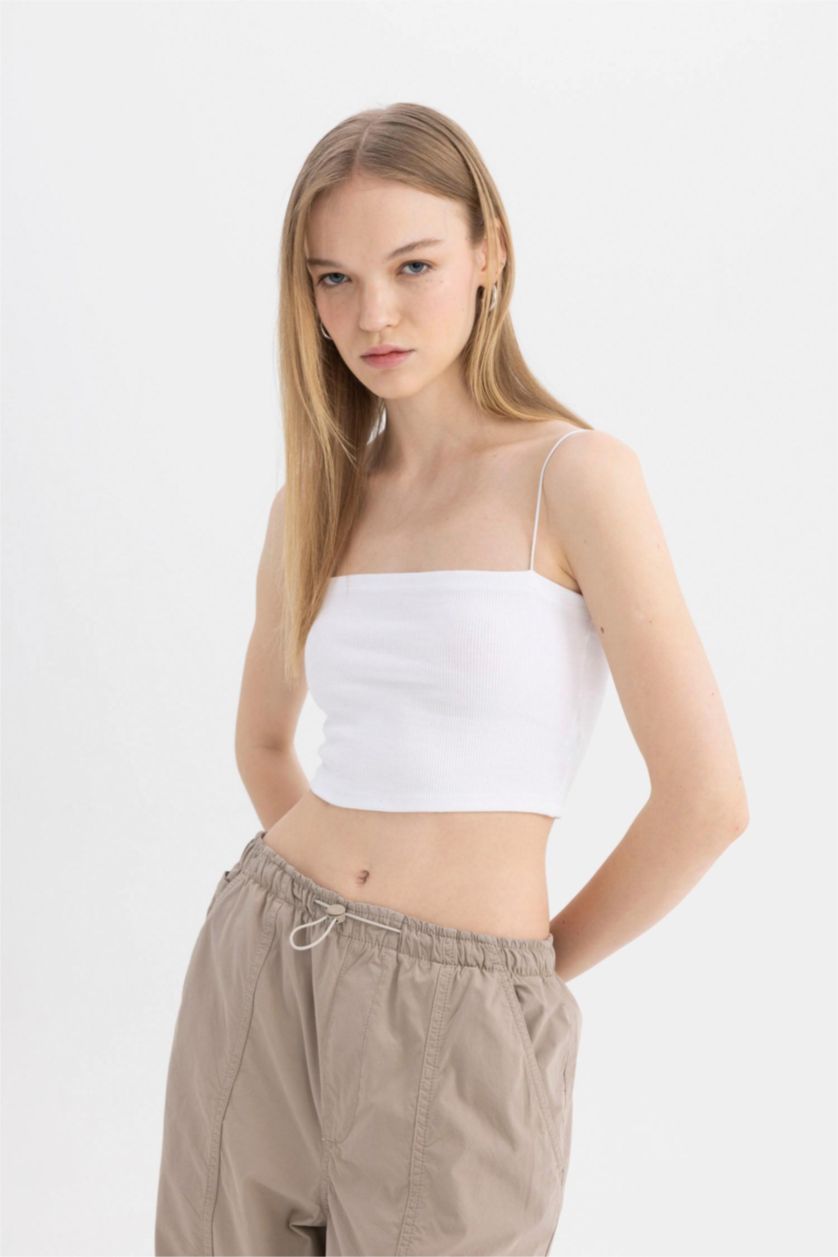 FEMME Noir Lot de 2 Crop tops basiques à bretelles