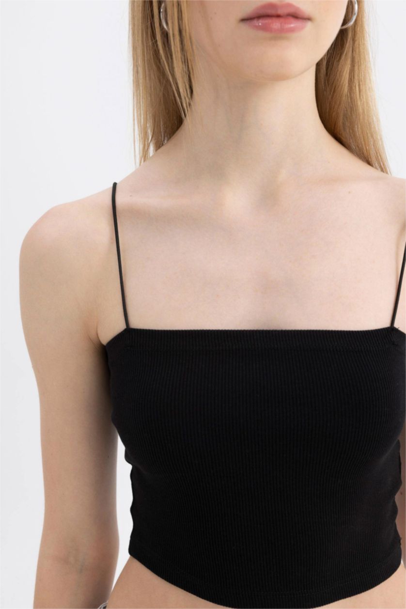 FEMME Noir Lot de 2 Crop tops basiques à bretelles