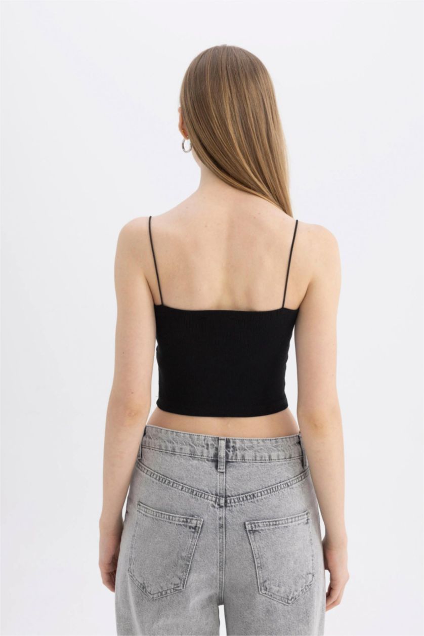 FEMME Noir Lot de 2 Crop tops basiques à bretelles