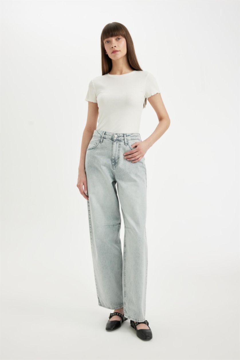 نساء اوف وايت طقم 2 تيشيرت أساسي نص كم برقبة مستديرة قصة سليم