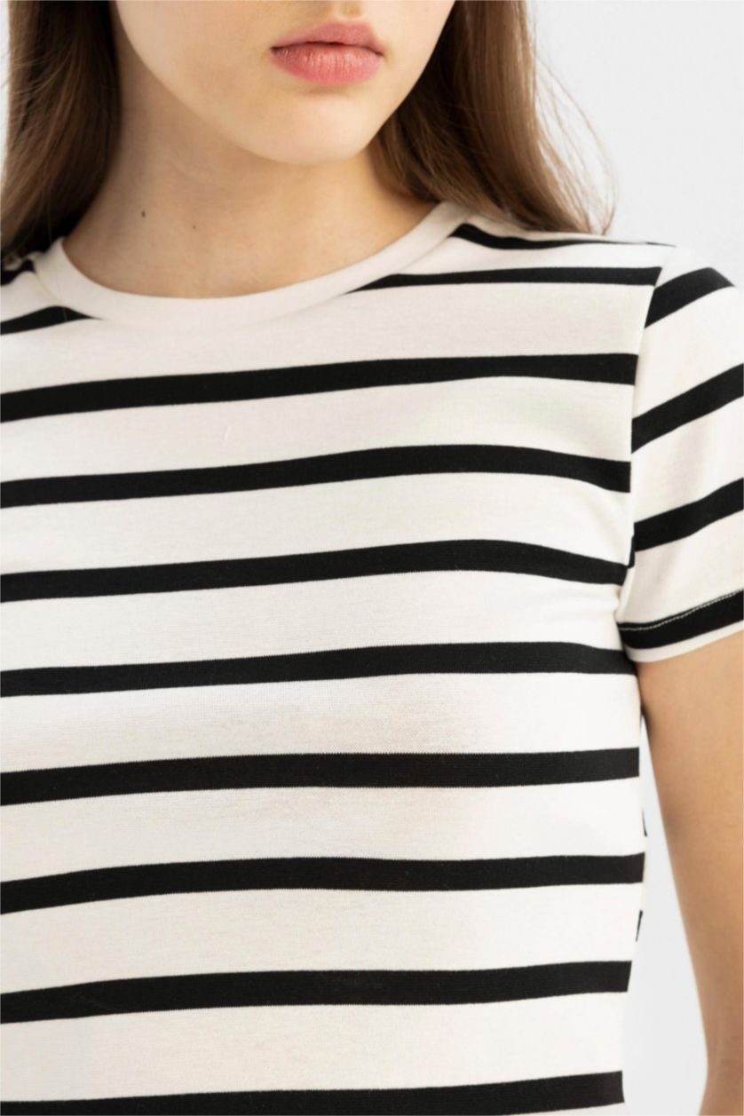 WOMAN White 2 Piece Slim Fit Ribana Short Sleeve T-Shirt