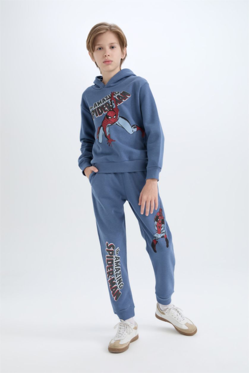 BOYS & TEENS Dark Blue Boy Marvel Comics Hooded Sweatshirt Sweatpants 2 Piece Set