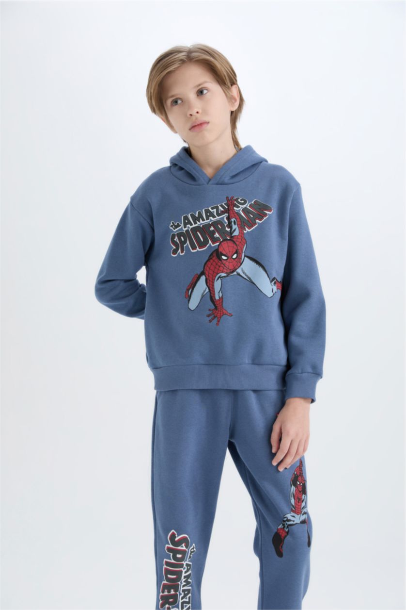 BOYS & TEENS Dark Blue Boy Marvel Comics Hooded Sweatshirt Sweatpants 2 Piece Set