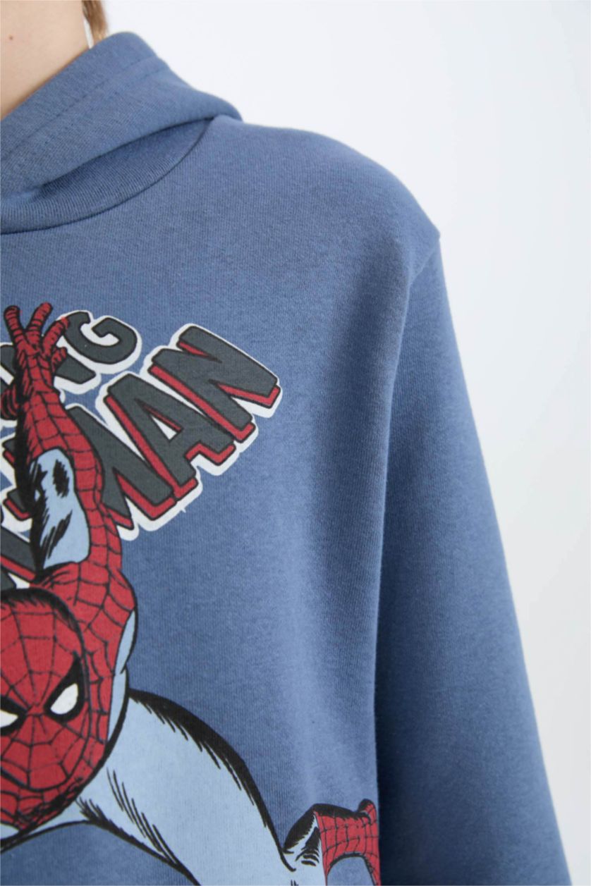 BOYS & TEENS Dark Blue Boy Marvel Comics Hooded Sweatshirt Sweatpants 2 Piece Set