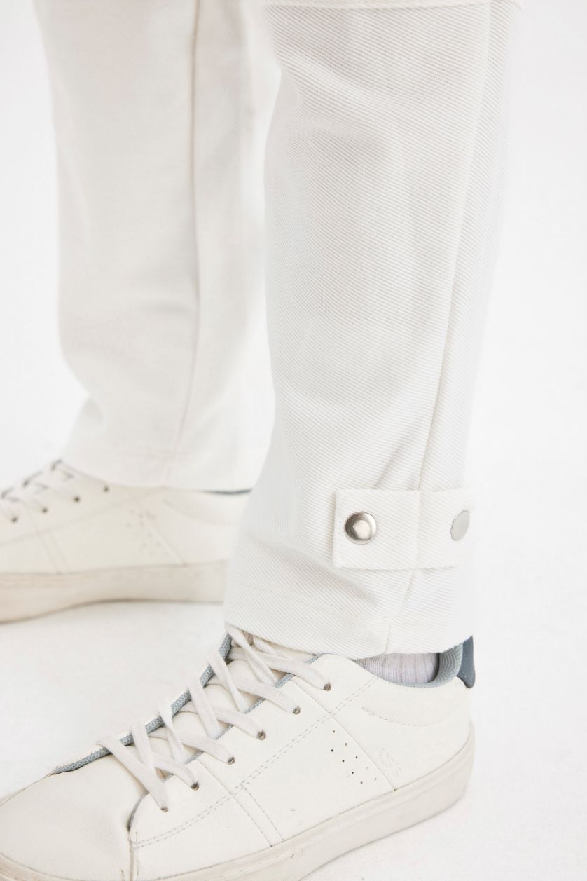 Kız Çocuk - Genç Kız Ekru Carrot Fit Havuç Kesim Kargo Cepli Eşofman Altı Kız Çocuk