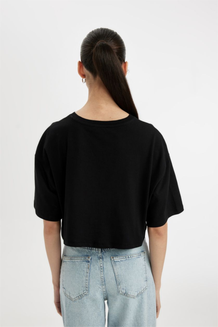 Kadın Siyah Coool Oversize Fit 2'li Basic Kısa Kollu Tişört