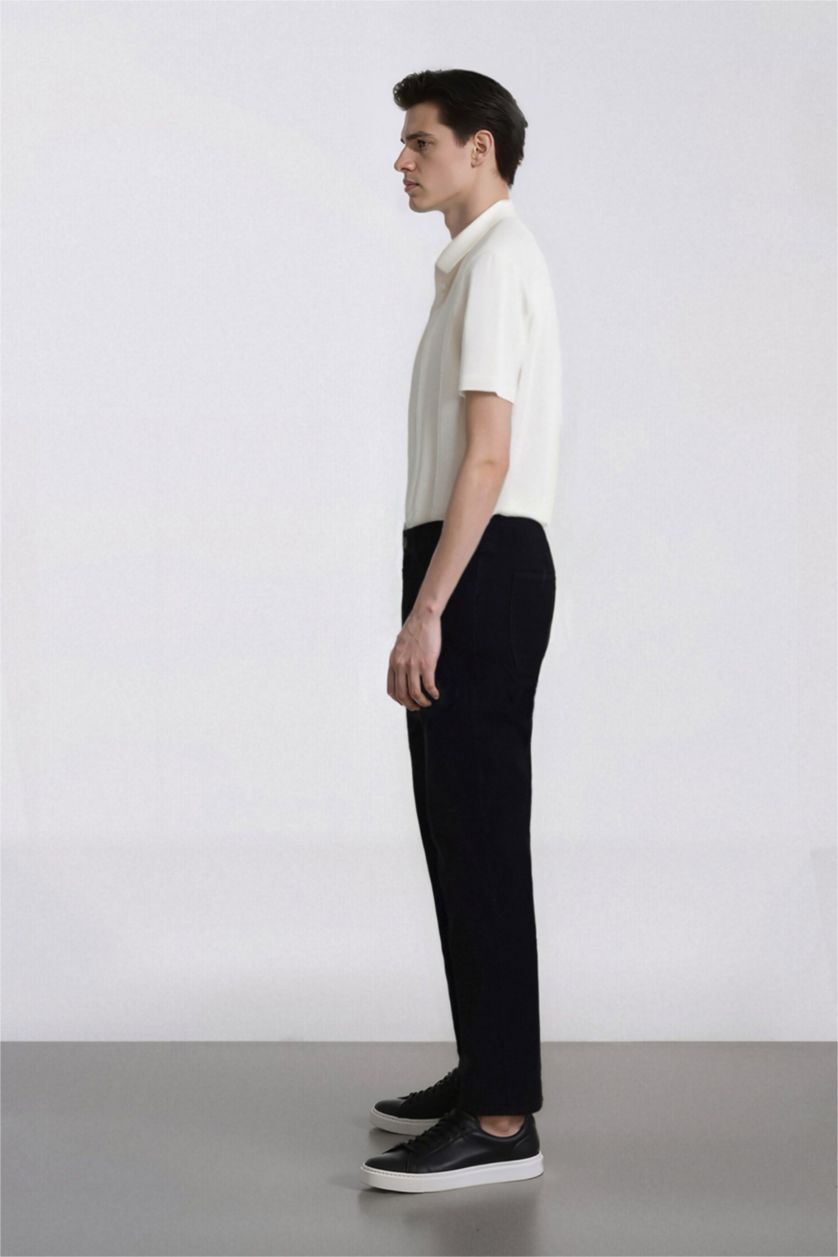 Man Blue Black Sergio Regular Fit Normal Waist Pipe Leg Straight Leg Jeans