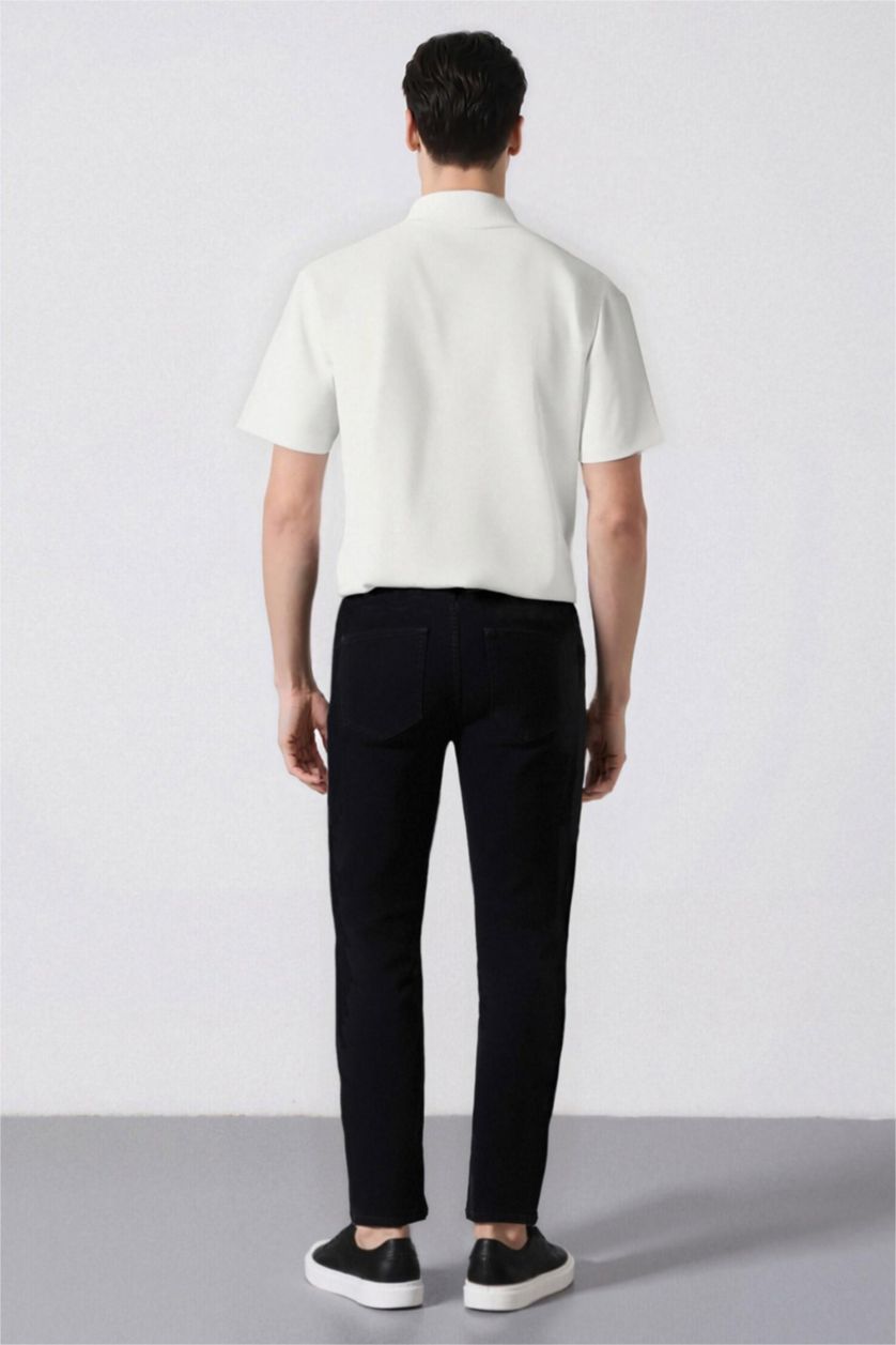 Man Blue Black Sergio Regular Fit Normal Waist Pipe Leg Straight Leg Jeans