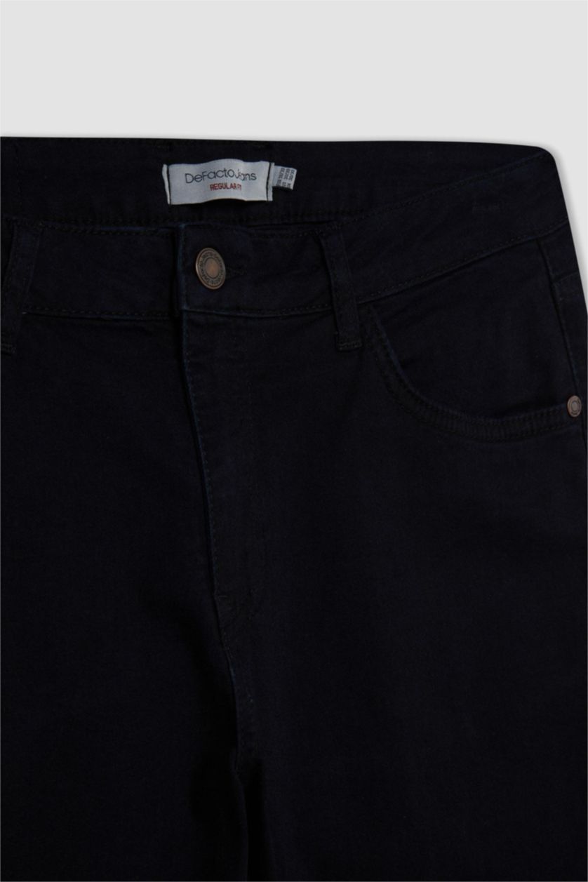 Man Blue Black Sergio Regular Fit Normal Waist Pipe Leg Straight Leg Jeans