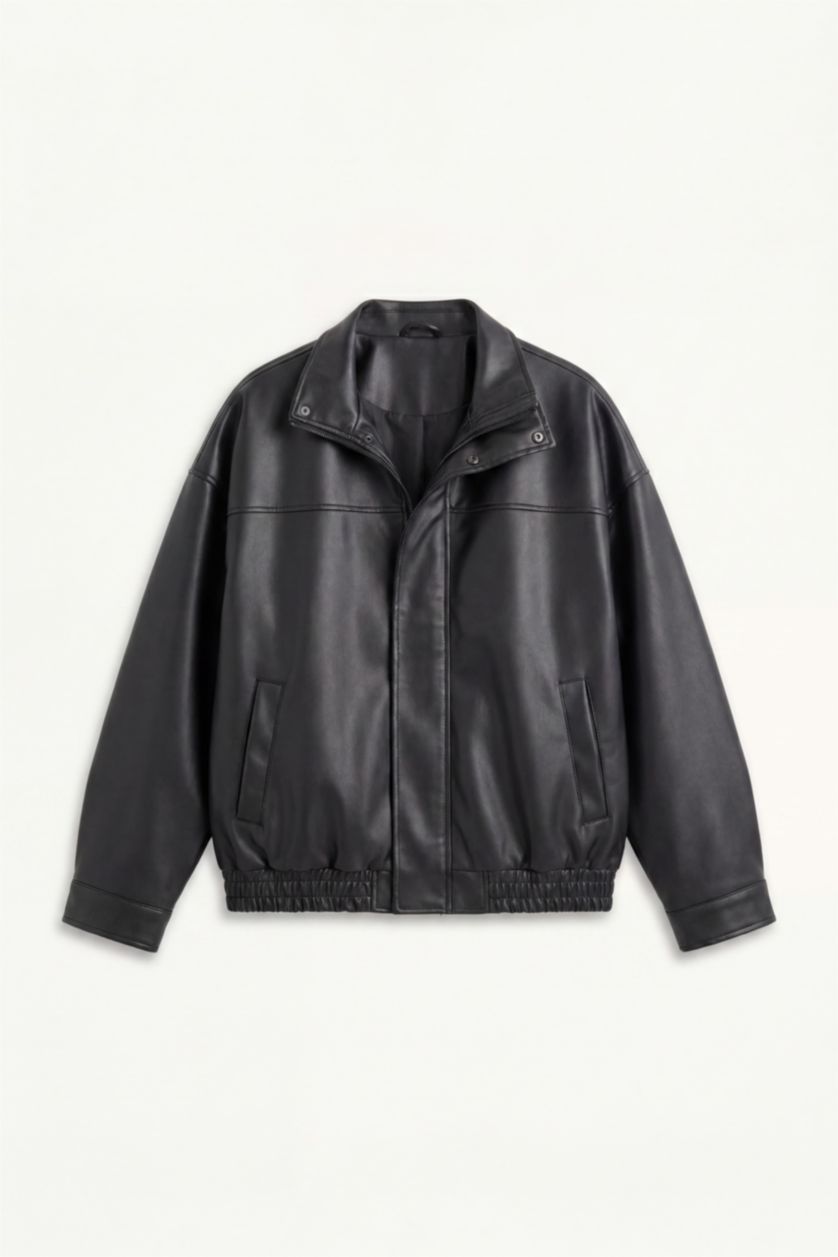 MAN Black Faux Leather Jacket