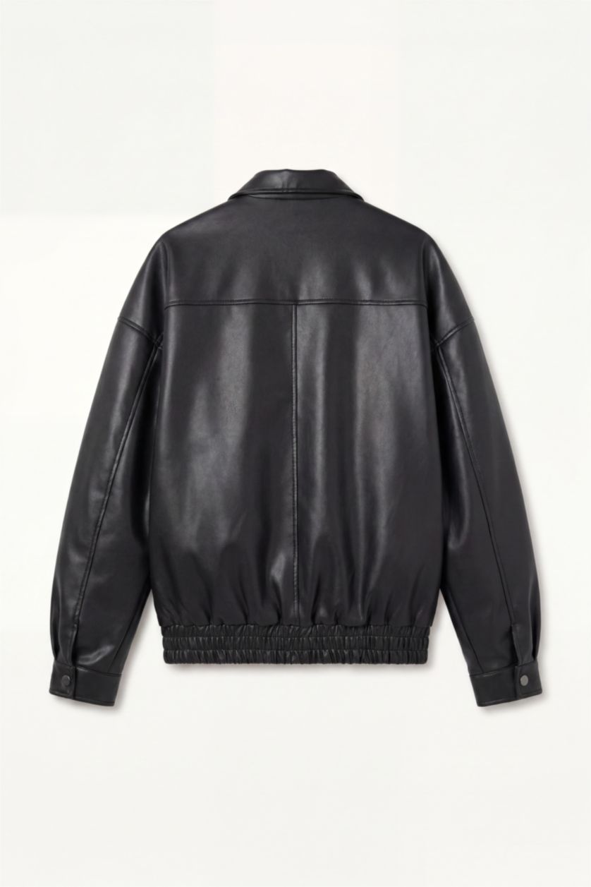 MAN Black Faux Leather Jacket