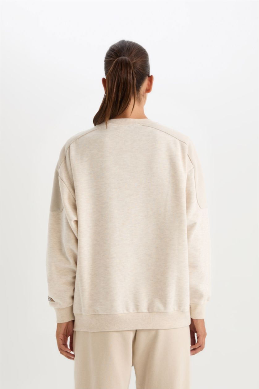 Женщины Бежевый меланж Свитшот оверсайз NBA New York Knicks, DeFactoFit