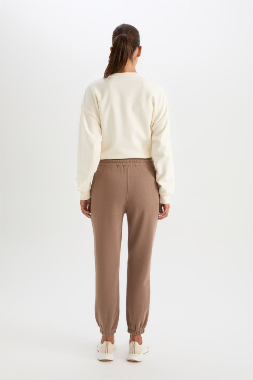 Kadın Açık Kahve NBA Los Angeles Lakers Jogger Eşofman Altı Standart Fit Cepli Standart Boy Kalın