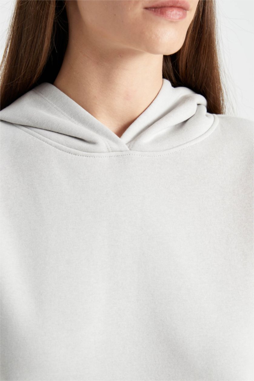 Әйелдерге Ашық сұр бокси фит негізгі бас киімді Свитер