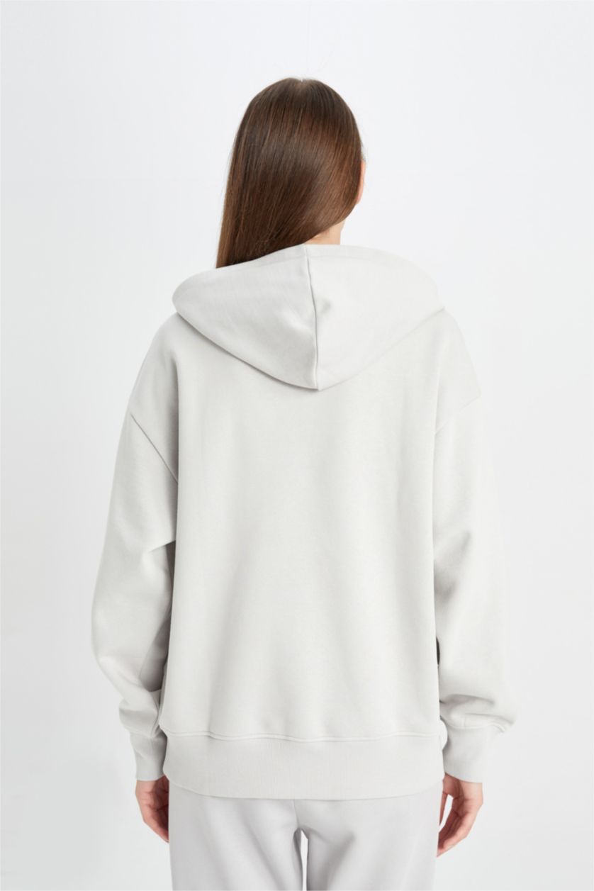 Әйелдерге Ашық сұр бокси фит негізгі бас киімді Свитер