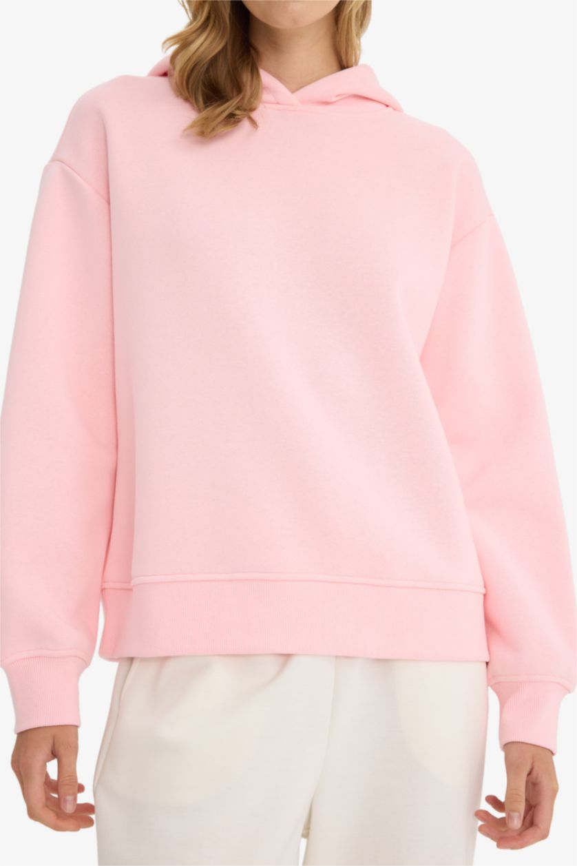 FEMME Rose Clair Sweat à capuche Coupe décontractée