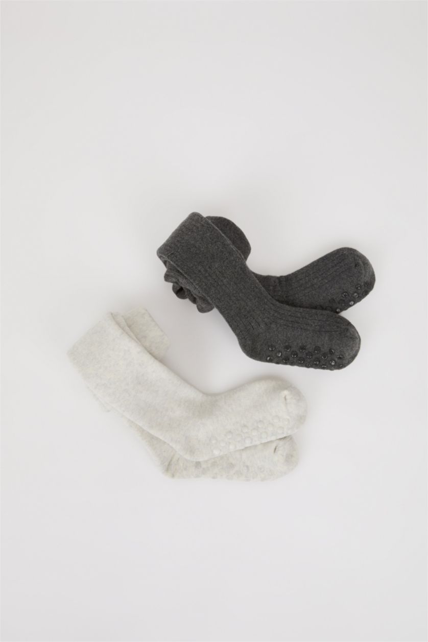 Erkek Bebek Karma Erkek Bebek Dikişsiz 2'li Pamuklu Külotlu Çorap