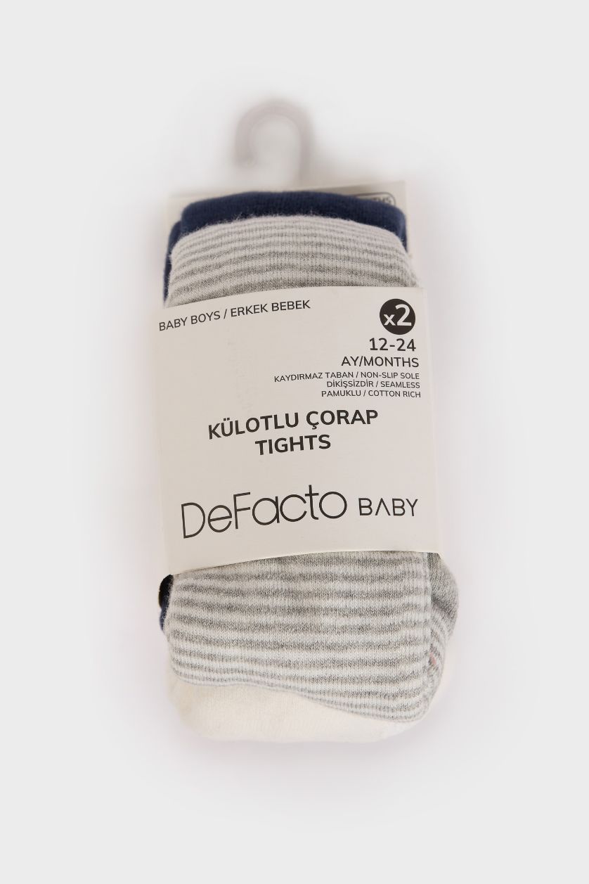 Erkek Bebek Karma Erkek Bebek Dikişsiz 2'li Pamuklu Külotlu Çorap