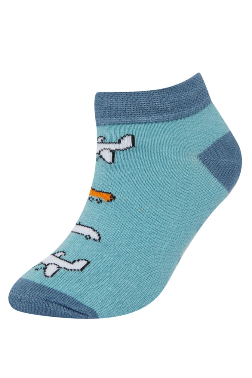 Erkek Bebek Karma Erkek Bebek Kaydırmaz Taban 4'lü Pamuklu Patik Çorap