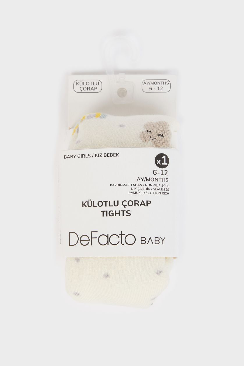 Baby Girl White Girl Baby Seamless Cotton Pantyhose