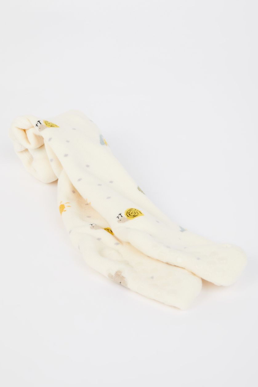 Baby Girl White Girl Baby Seamless Cotton Pantyhose