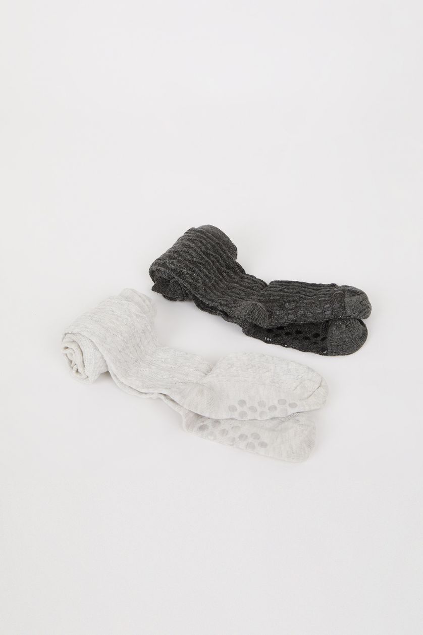 Kız Bebek Karma Kız Bebek Dikişsiz 2'li Pamuklu Külotlu Çorap