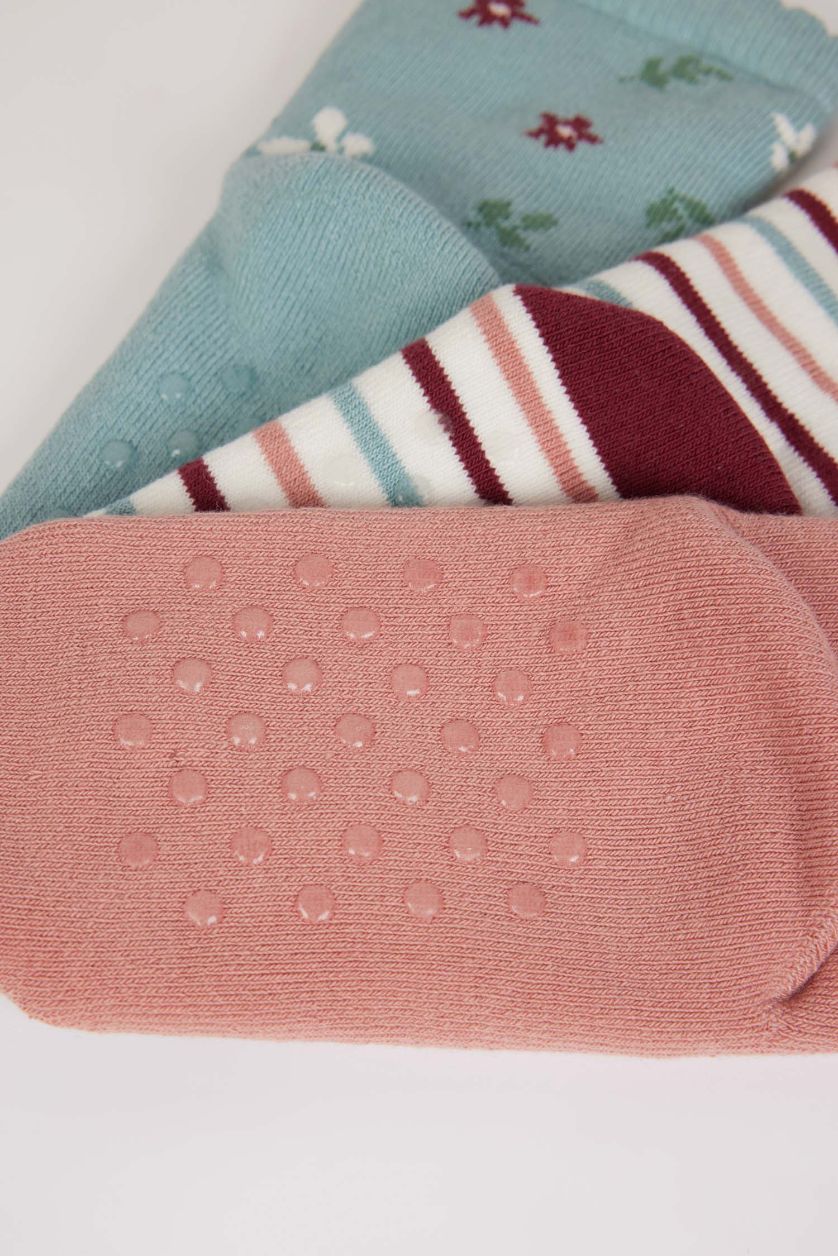 Baby Girl Karma Baby Girl Non-Slip Sole 3 Piece Cotton Long Socks