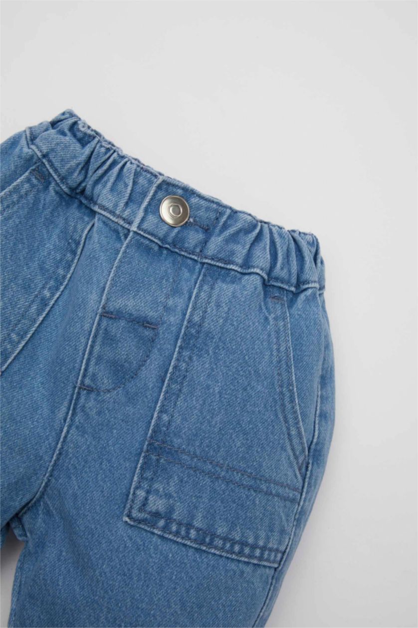 BÉBÉ GARÇON BLEU Clair Jean slim à taille élastique avec poches pour Bébé Garçon