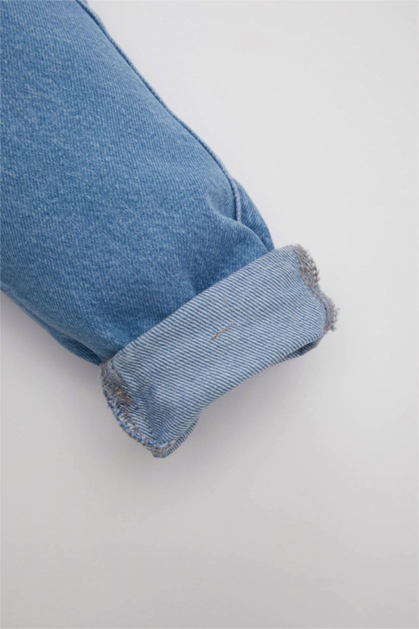 BÉBÉ GARÇON BLEU Clair Jean slim à taille élastique avec poches pour Bébé Garçon
