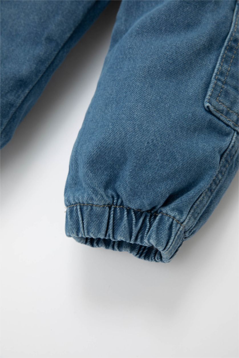 Малыши мальчики Голубрй Джинсы карго с  резинкой на талии для мальчиков