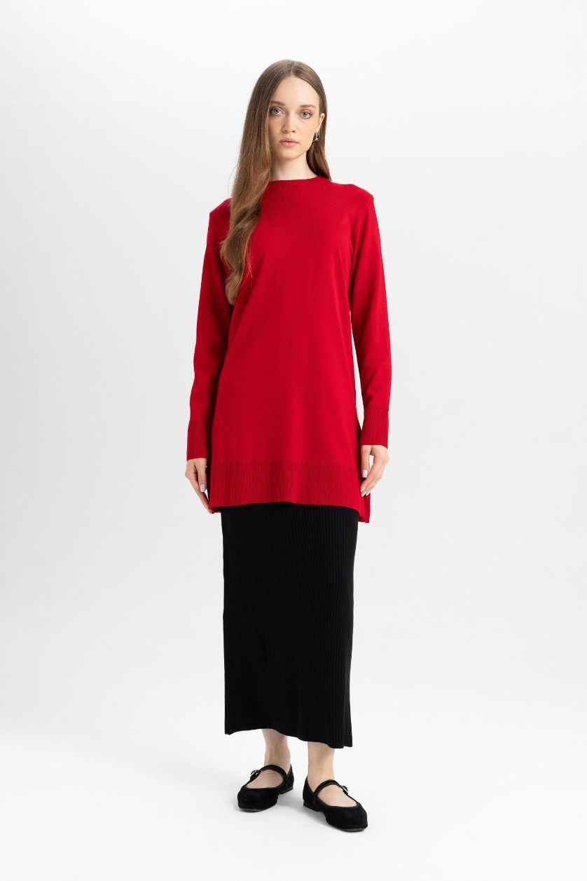 FEMME Noir Jupe longue en tricot à coupe régulière