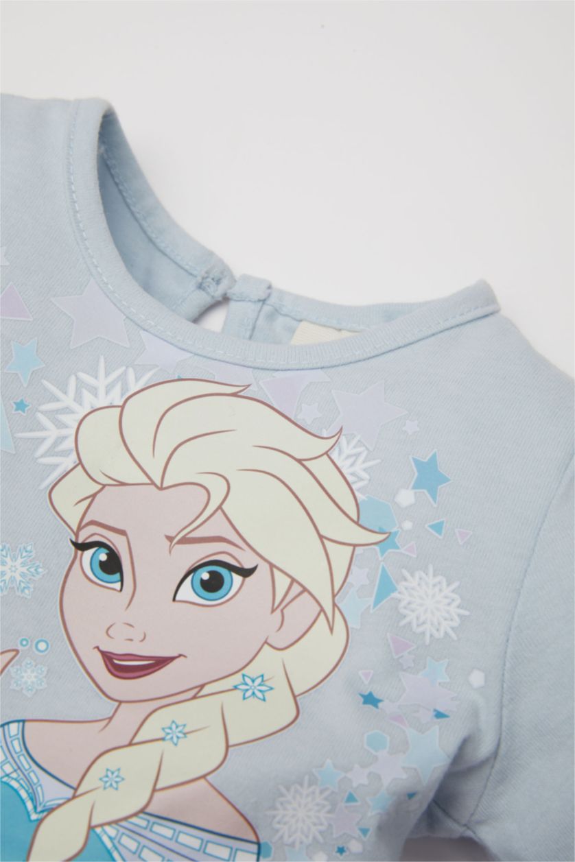 Kız Bebek Açık Mavi Kız Bebek Frozen Uzun Kollu Tütü Etekli Elbise