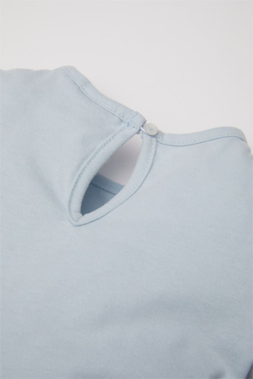 Kız Bebek Açık Mavi Kız Bebek Frozen Uzun Kollu Tütü Etekli Elbise