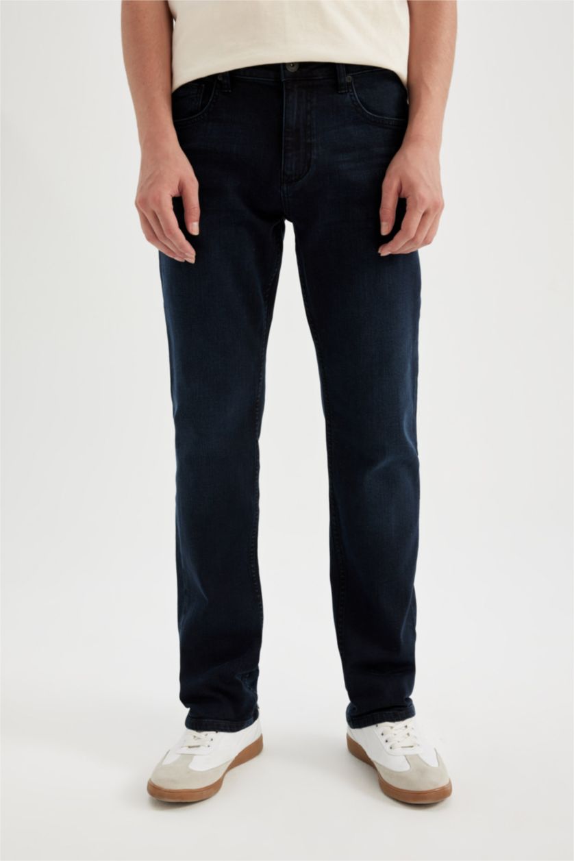 Man Blue Black Sergio Regular Fit Trousers