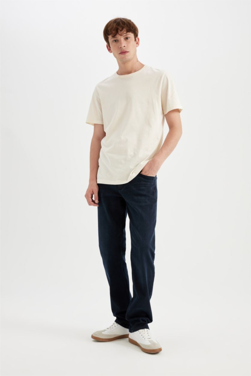 Man Blue Black Sergio Regular Fit Trousers