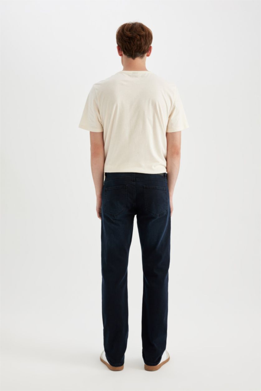 Man Blue Black Sergio Regular Fit Trousers