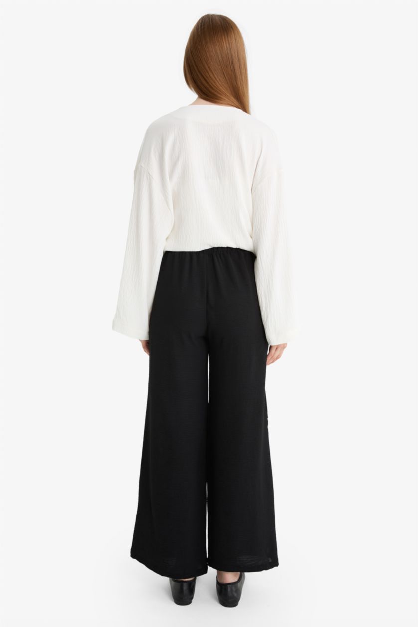 WOMAN Black Wide Leg Trousers