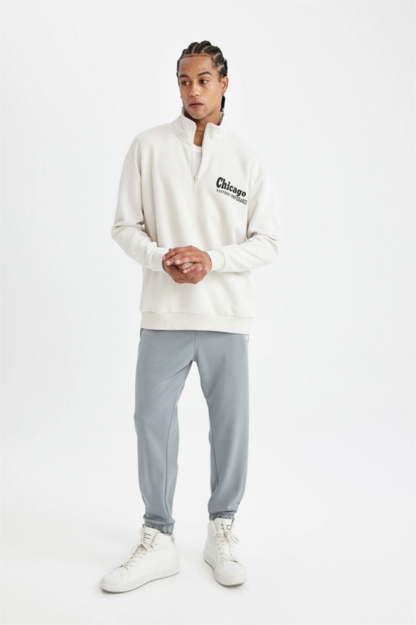 رجالي رمادي بنطلون سويت بانتس قماش سكوبا قصة عادية عادي