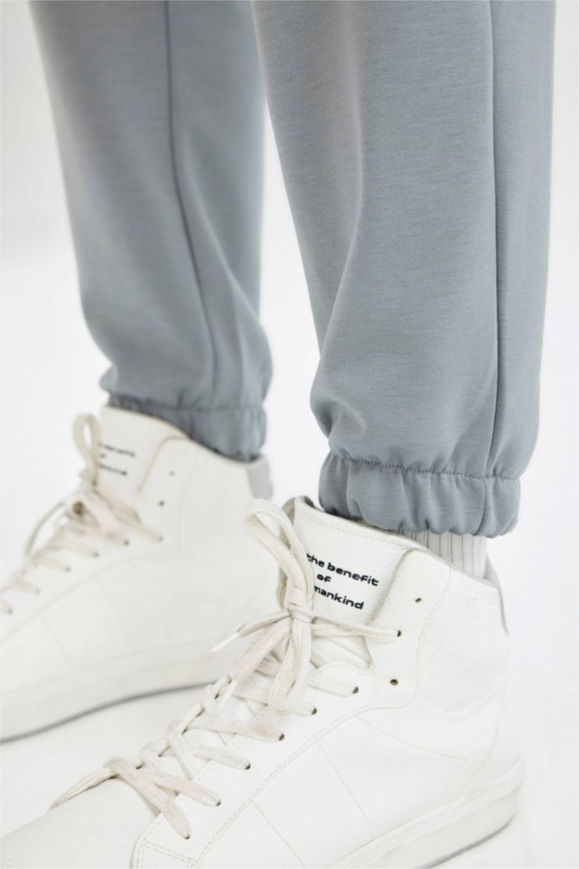 رجالي رمادي بنطلون سويت بانتس قماش سكوبا قصة عادية عادي