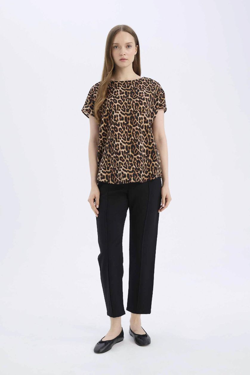 WOMAN Black Jogger Fit Straight Leg Trousers