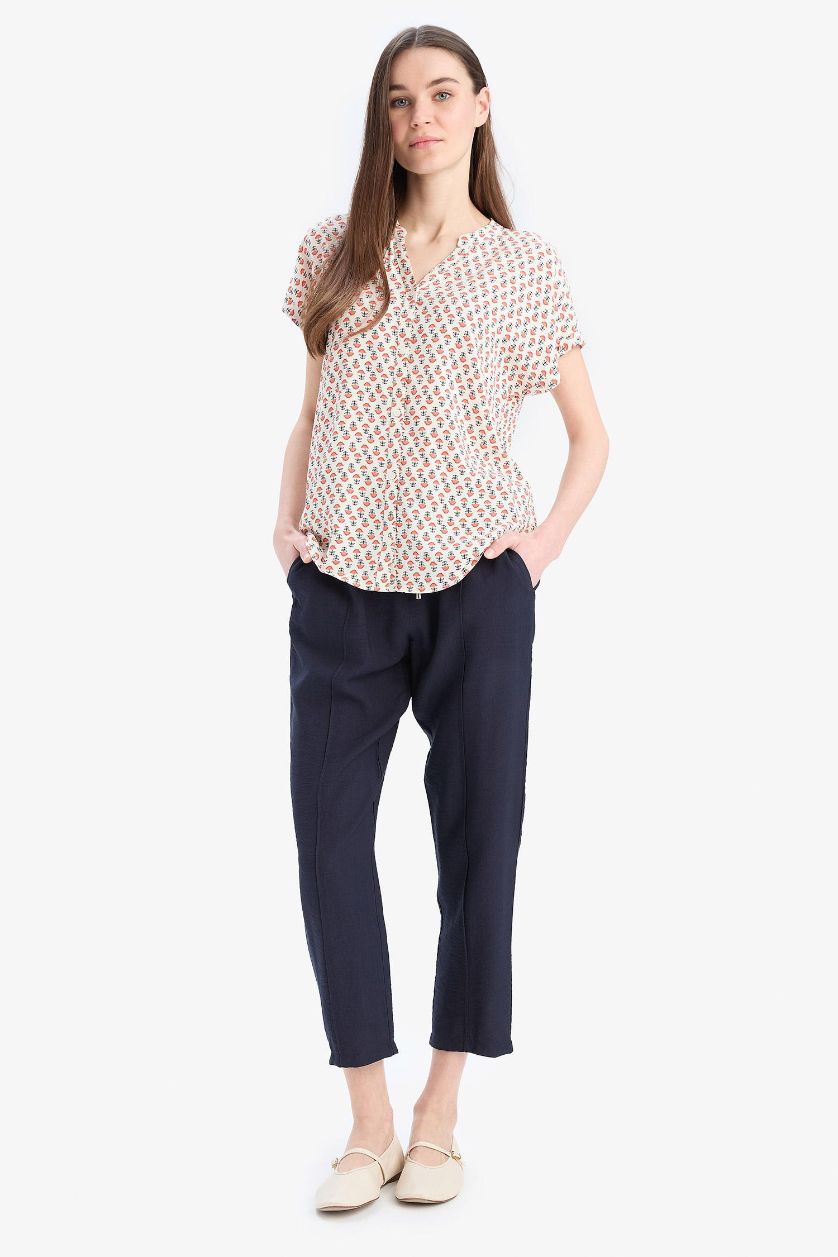 FEMME Marin Pantalon basique à coupe droite