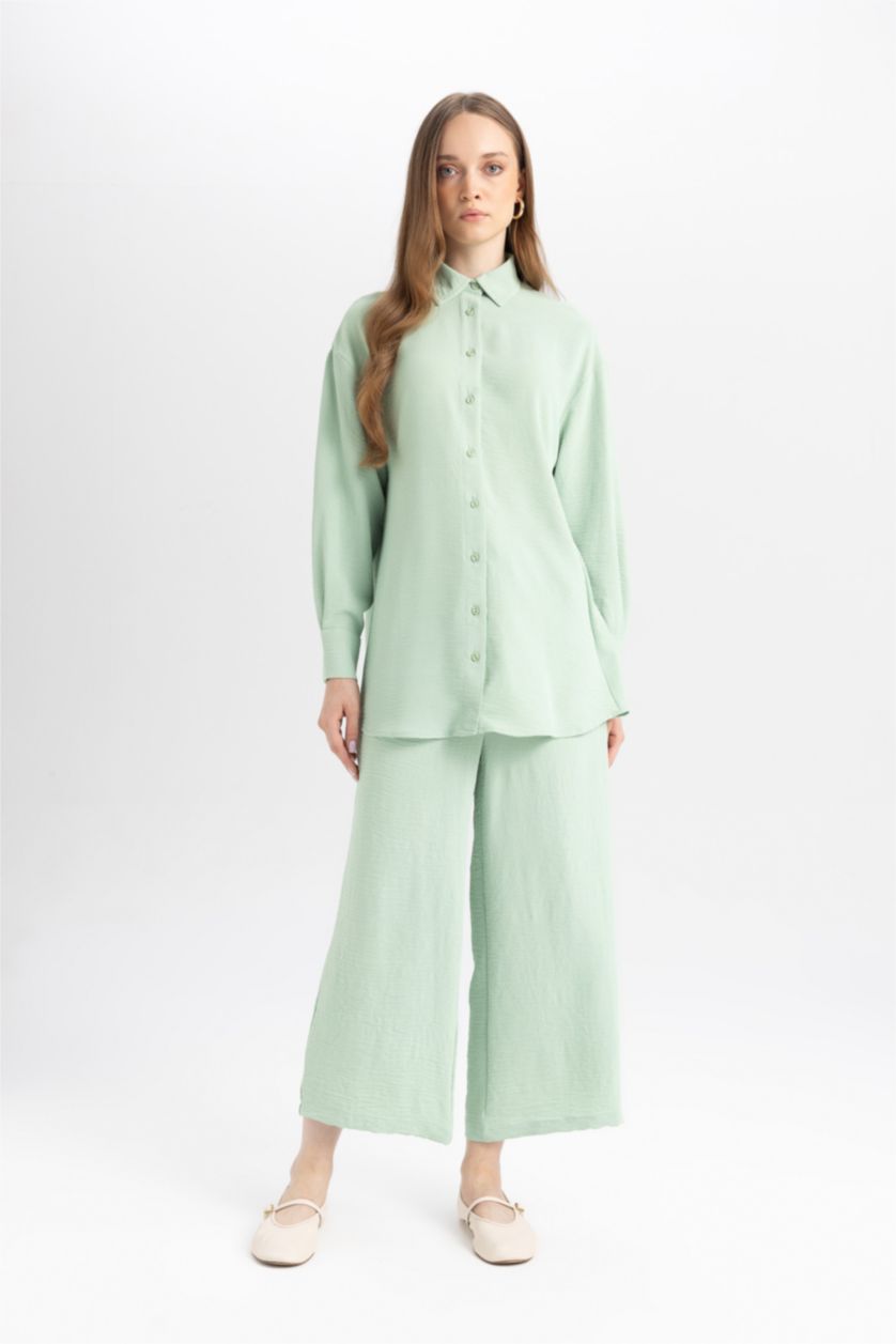 WOMAN Mint Regular Fit Long Sleeve Tunic