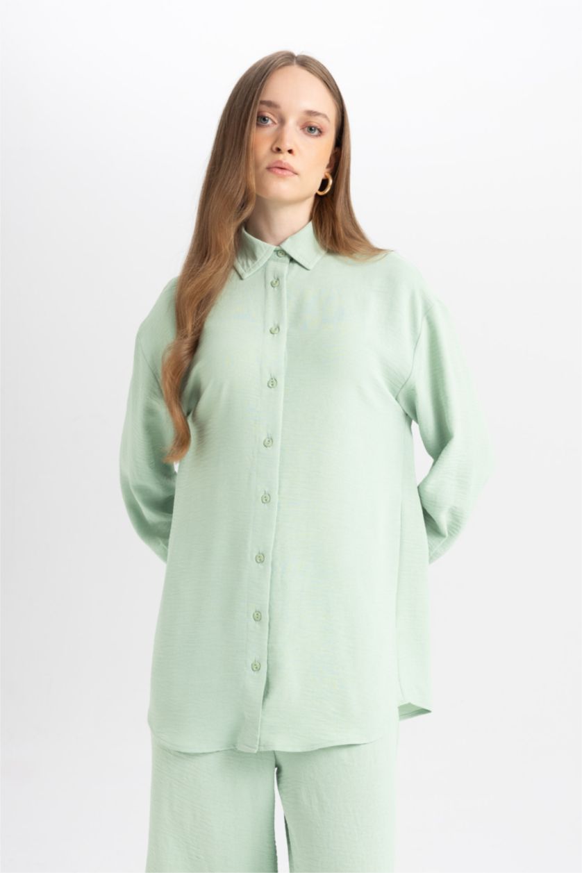 WOMAN Mint Regular Fit Long Sleeve Tunic