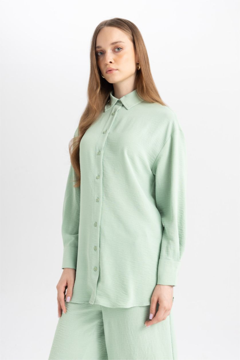 WOMAN Mint Regular Fit Long Sleeve Tunic