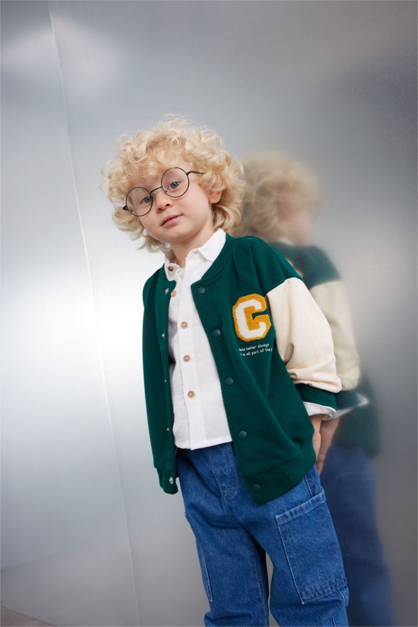 Сәби Ұл Қою жасыл Сәби Ұл бомбер қала Кардиган